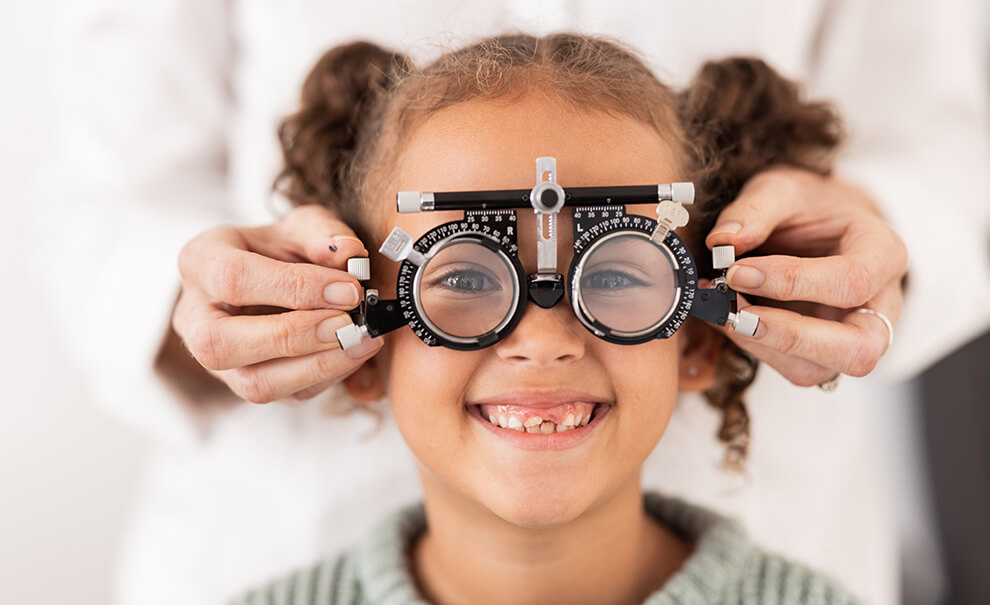 Child having an eye exam