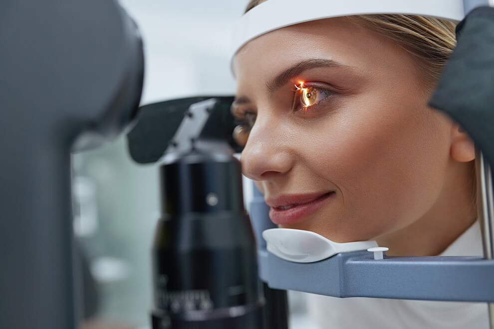 Woman Having a Retinal Scan